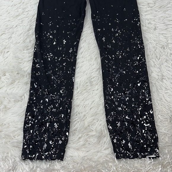 Lululemon Speed Wunder Mid Rise Crop 23" *Speckle Shine Black Deep Coal Silver - Picture 3 of 9